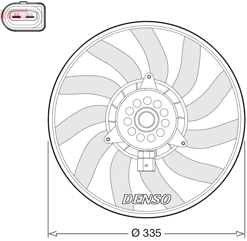 Ventilateur, refroidissement du moteur DENSO DER02008