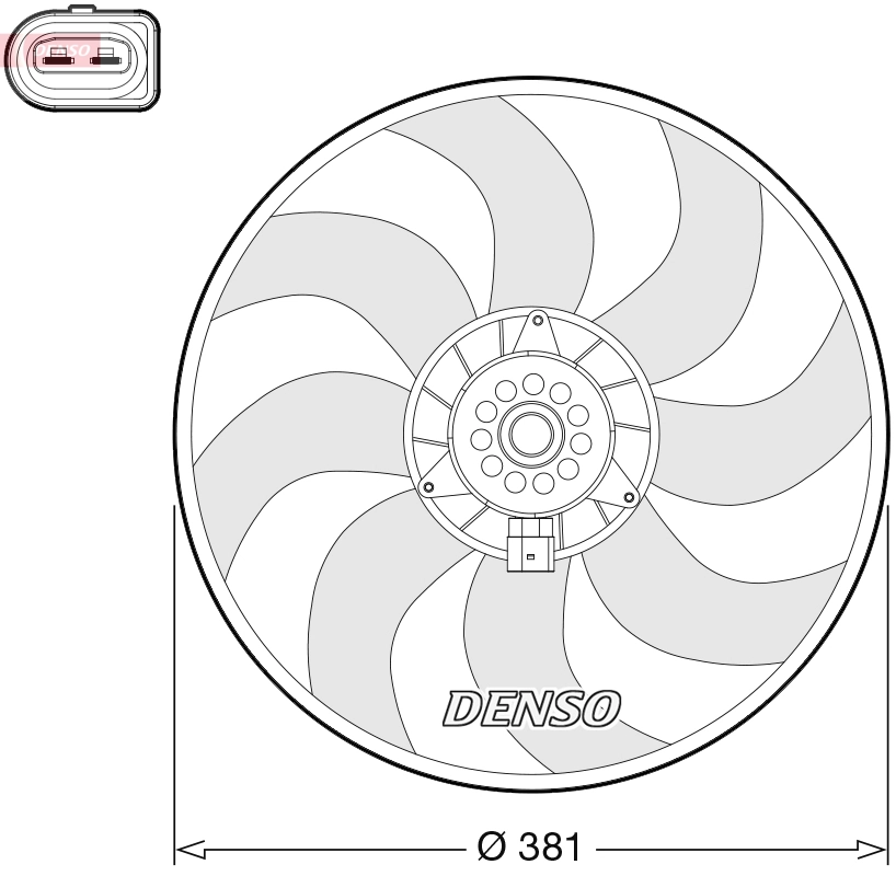 Ventilateur, refroidissement du moteur DENSO DER02006
