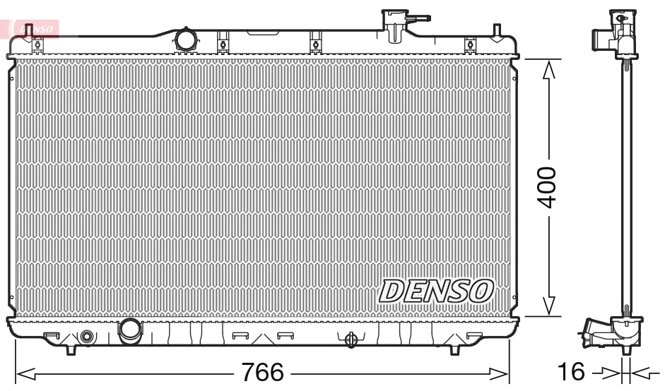 Radiateur, refroidissement du moteur DENSO DRM40038