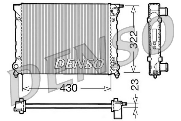 Radiateur, refroidissement du moteur DENSO DRM32004