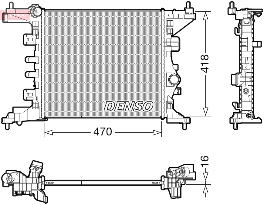 Radiateur, refroidissement du moteur DENSO DRM20121