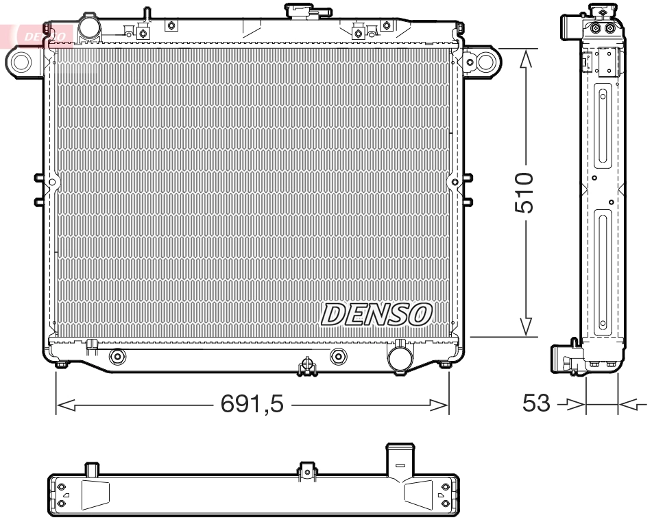 Radiateur, refroidissement du moteur DENSO DRM51015