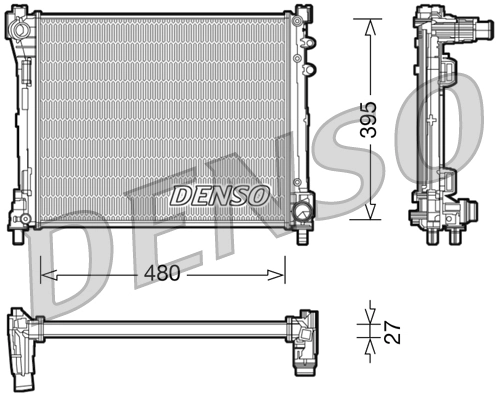 Radiateur, refroidissement du moteur DENSO DRM13014