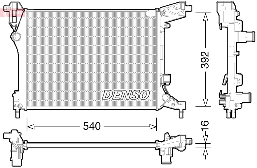 Radiateur, refroidissement du moteur DENSO DRM09165