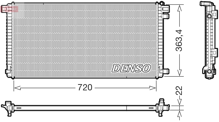 Radiateur, refroidissement du moteur DENSO DRM02051