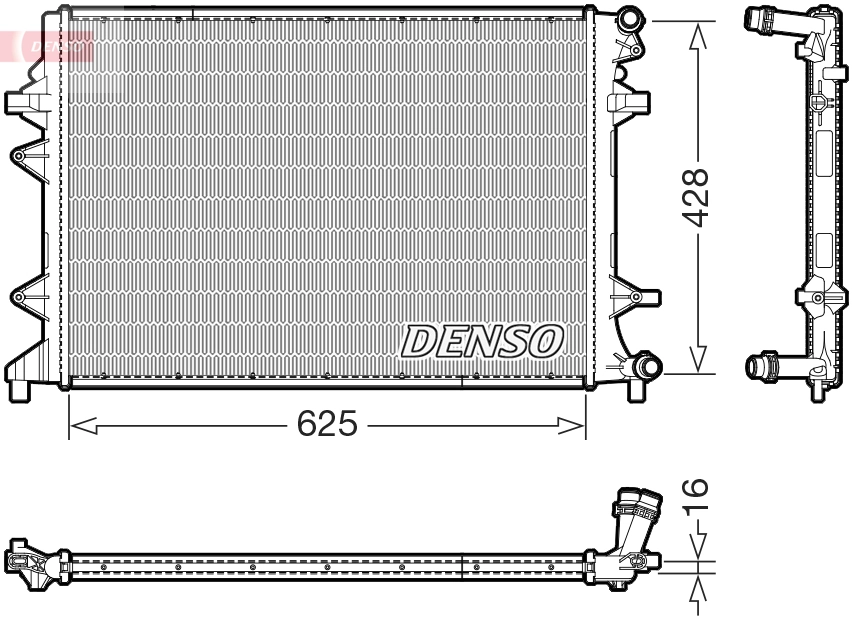 Radiateur, refroidissement du moteur DENSO DRM32054