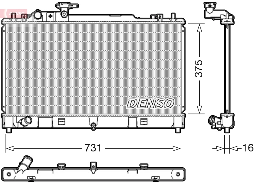 Radiateur, refroidissement du moteur DENSO DRM44036