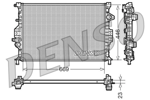 Radiateur, refroidissement du moteur DENSO DRM10077