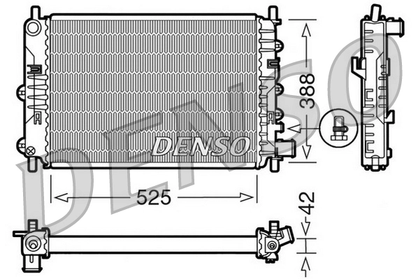 Radiateur, refroidissement du moteur DENSO DRM10026