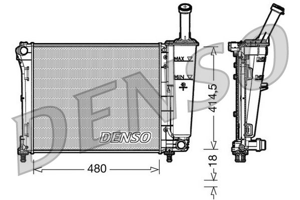 Radiateur, refroidissement du moteur DENSO DRM09161