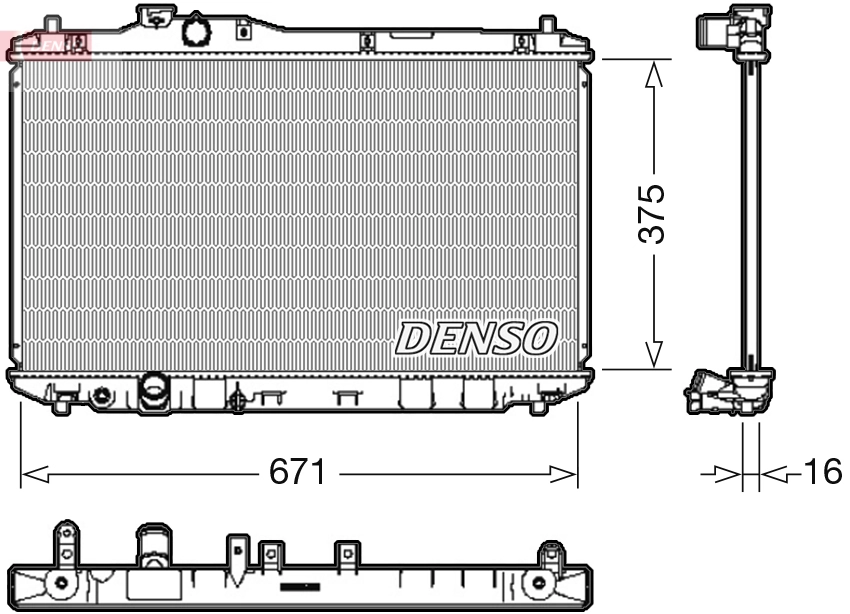 Radiateur, refroidissement du moteur DENSO DRM40037
