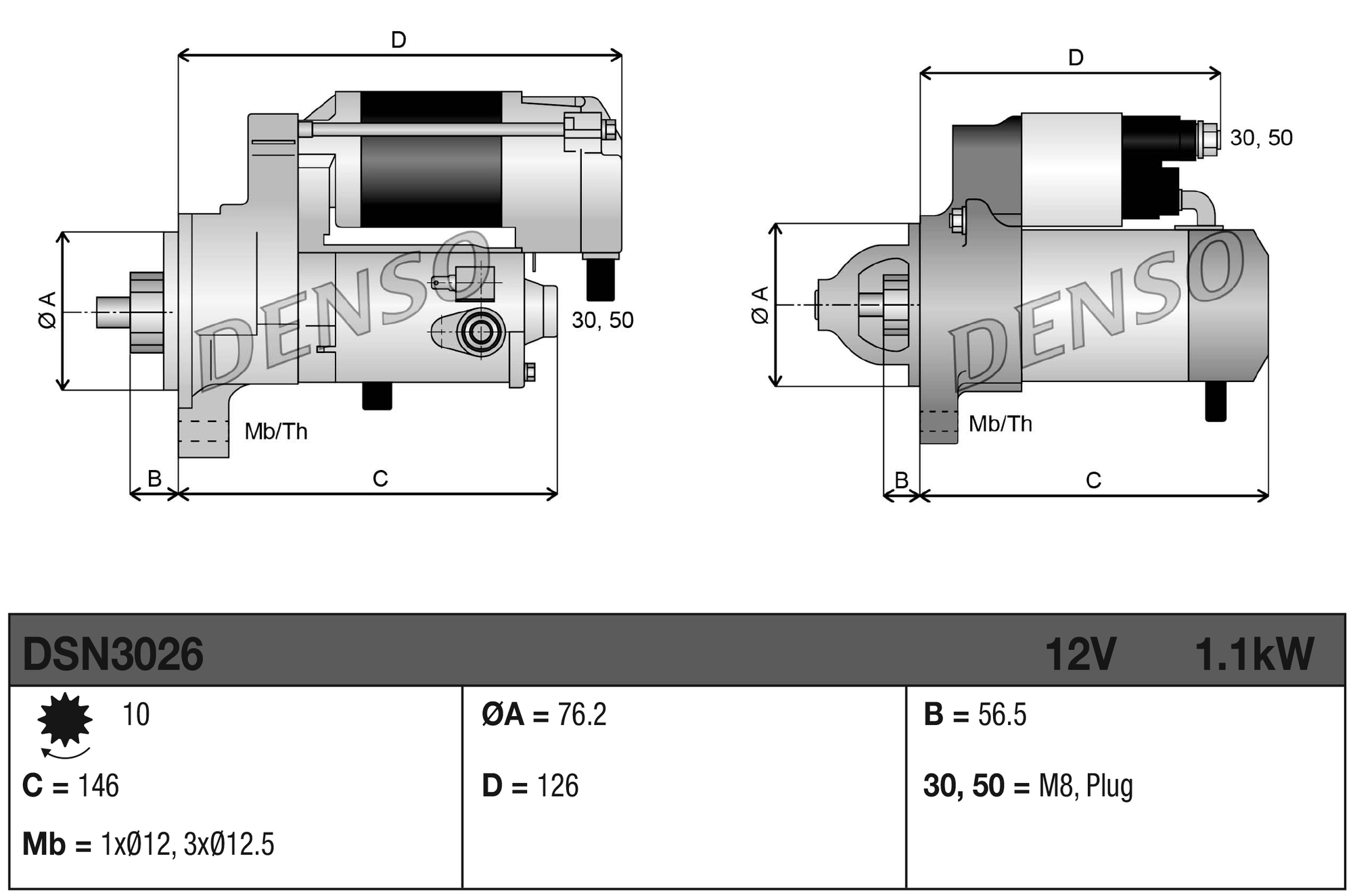 Démarreur DENSO DSN3026