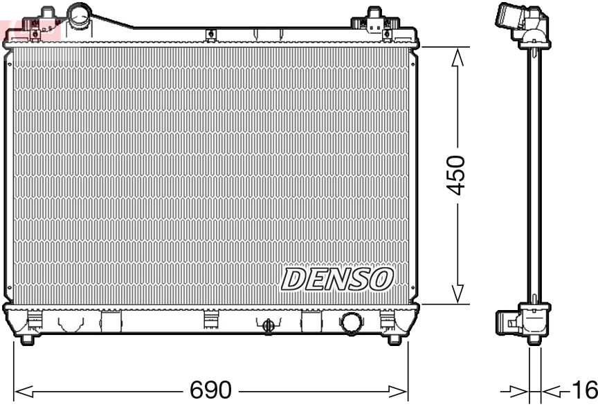 Radiateur, refroidissement du moteur DENSO DRM47031