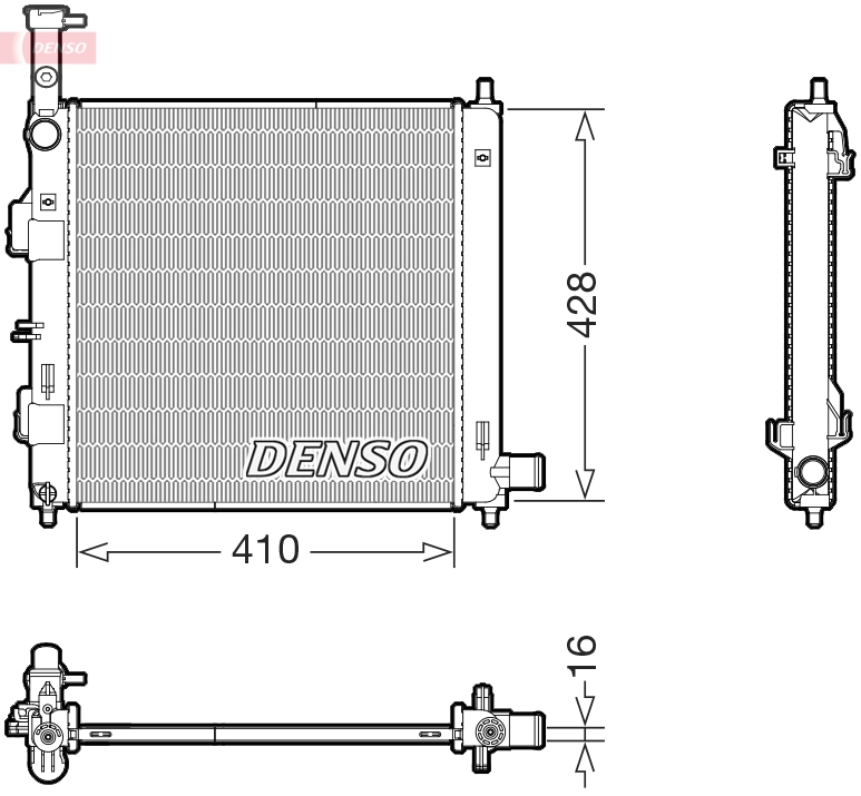 Radiateur, refroidissement du moteur DENSO DRM43014