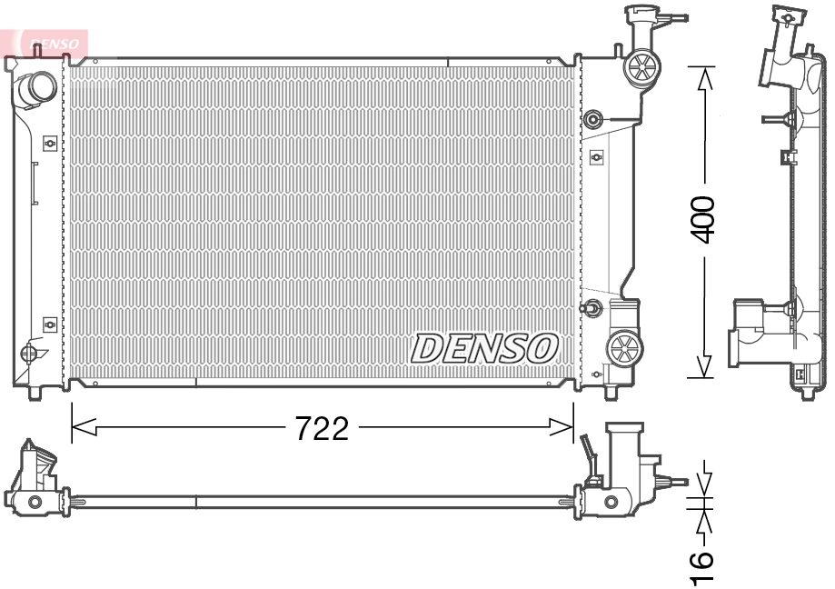 Radiateur, refroidissement du moteur DENSO DRM50098