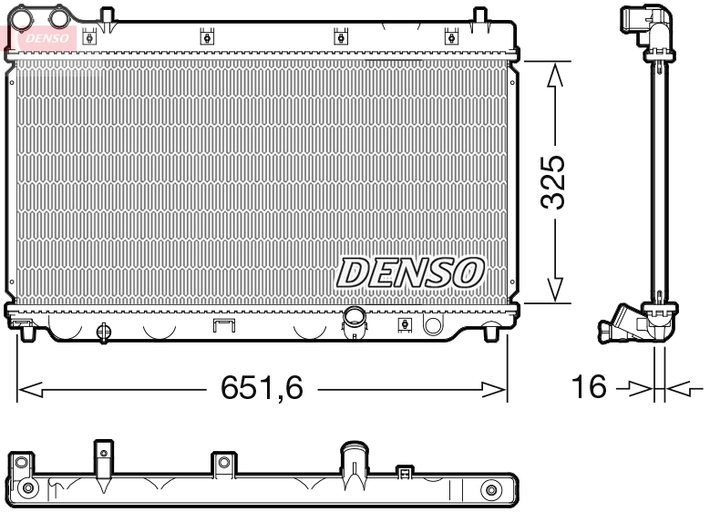 Radiateur, refroidissement du moteur DENSO DRM40055