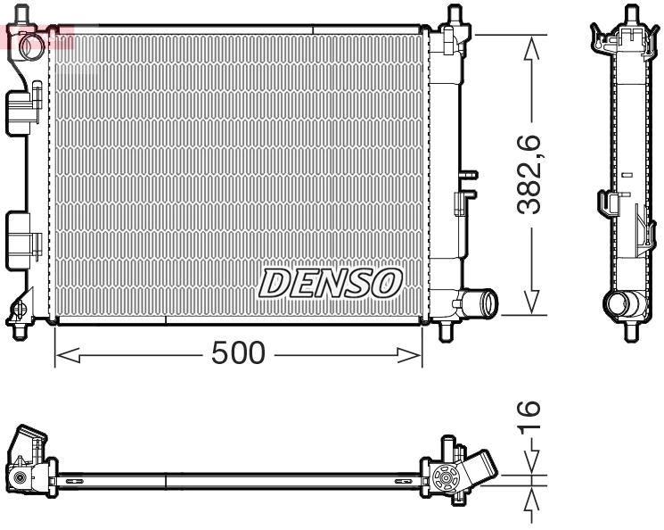 Radiateur, refroidissement du moteur DENSO DRM41032