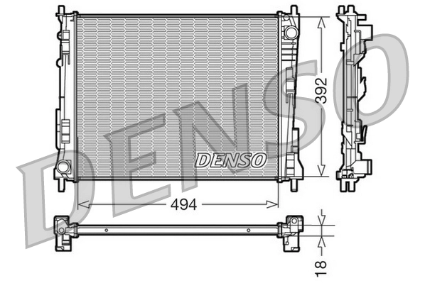 Radiateur, refroidissement du moteur DENSO DRM23078
