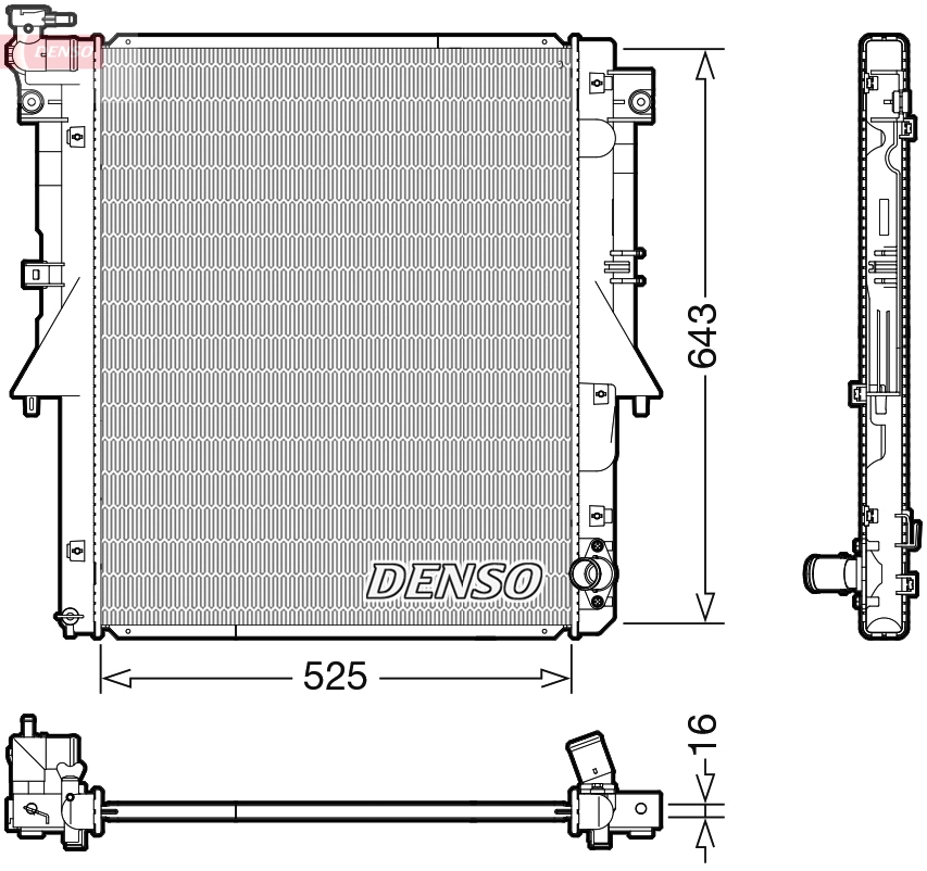 Radiateur, refroidissement du moteur DENSO DRM45054