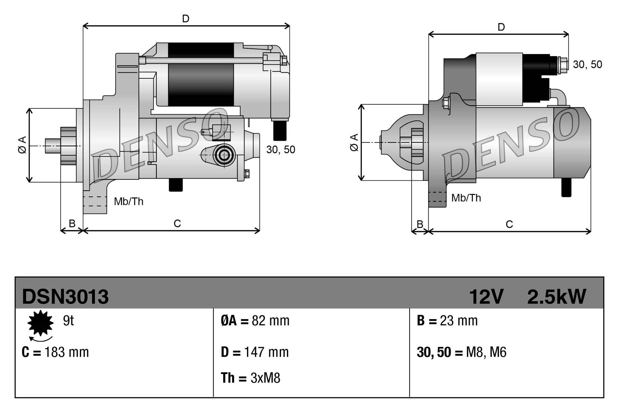 Démarreur DENSO DSN3013