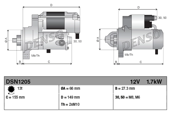 Démarreur DENSO DSN1205