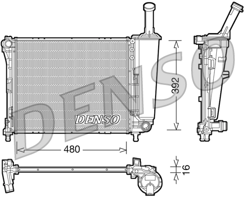Radiateur, refroidissement du moteur DENSO DRM09088