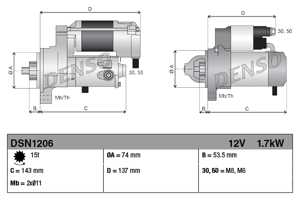 Démarreur DENSO DSN1206