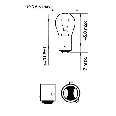 Bulb, rear fog/tail light