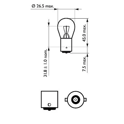 Bulb, rear fog light