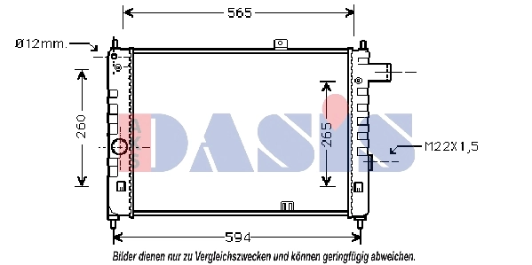 Radiateur, refroidissement du moteur AKS DASIS 150280N
