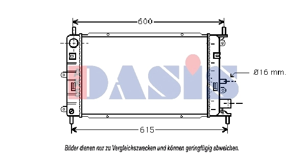 Radiateur, refroidissement du moteur AKS DASIS 090067N