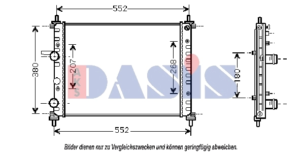 Radiateur, refroidissement du moteur AKS DASIS 080096N
