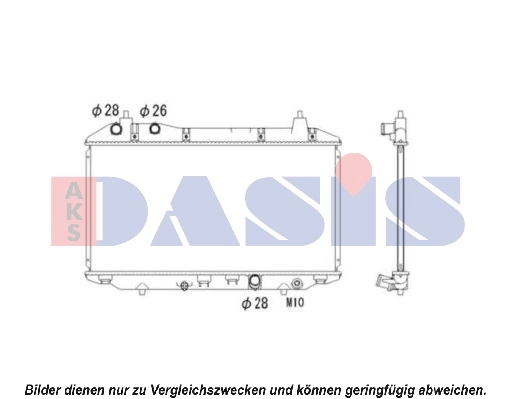 Radiateur, refroidissement du moteur AKS DASIS 100058N