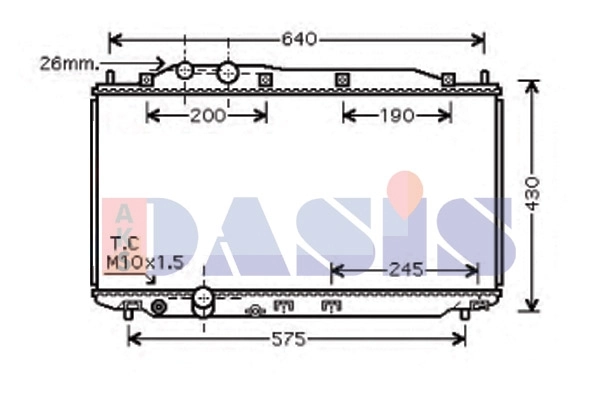 Radiateur, refroidissement du moteur AKS DASIS 100057N