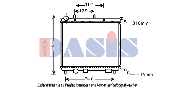 Radiateur, refroidissement du moteur AKS DASIS 060056N