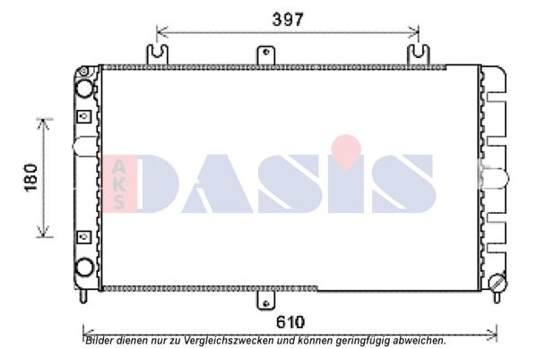 Radiateur, refroidissement du moteur AKS DASIS 490016N