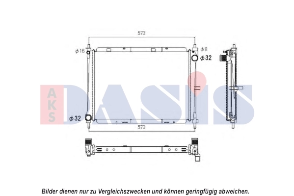 Radiateur, refroidissement du moteur AKS DASIS 070168N