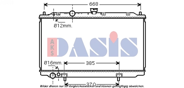 Radiateur, refroidissement du moteur AKS DASIS 070071N