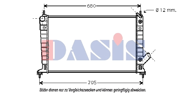 Radiateur, refroidissement du moteur AKS DASIS 190300N