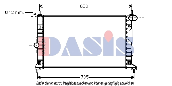 Radiateur, refroidissement du moteur AKS DASIS 190007N