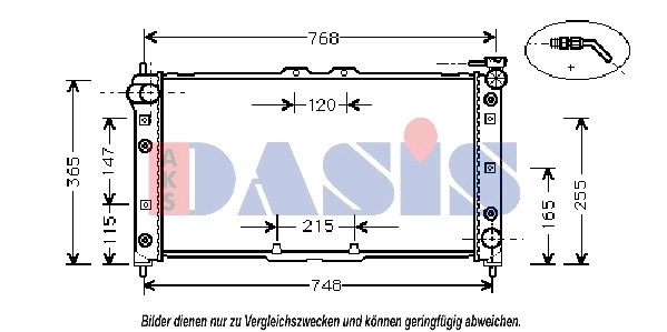 Radiateur, refroidissement du moteur AKS DASIS 110017N