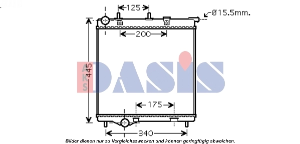 Radiateur, refroidissement du moteur AKS DASIS 160114N