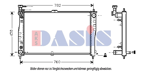 Radiateur, refroidissement du moteur AKS DASIS 510120N