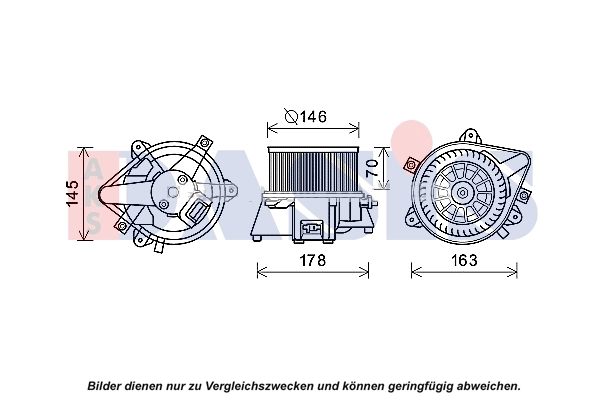 Moteur électrique, pulseur d'air habitacle AKS DASIS 870447N