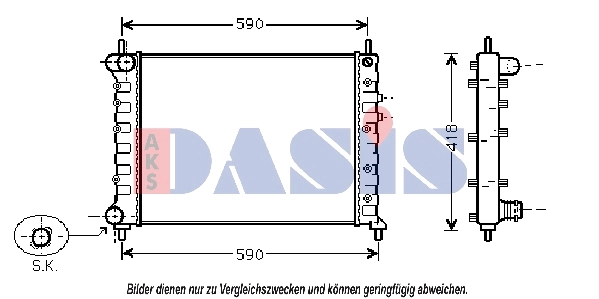 Radiateur, refroidissement du moteur AKS DASIS 300008N