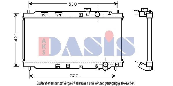 Radiateur, refroidissement du moteur AKS DASIS 100039N