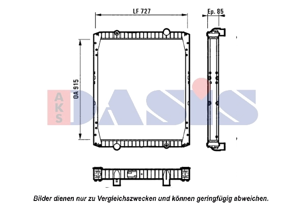 Radiateur, refroidissement du moteur AKS DASIS 390011N