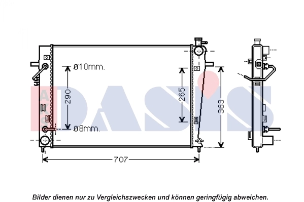 Radiateur, refroidissement du moteur AKS DASIS 560064N