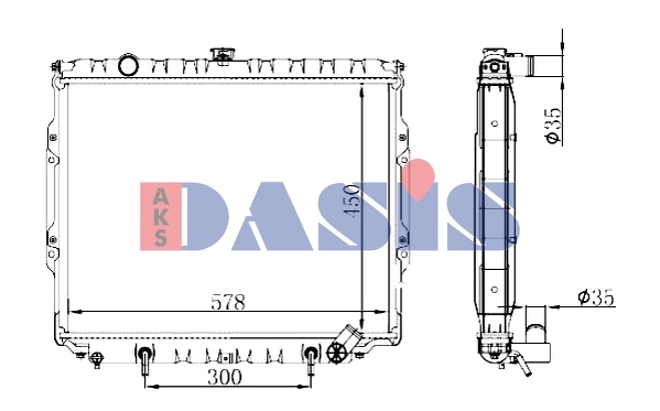 Radiateur, refroidissement du moteur AKS DASIS 510196N