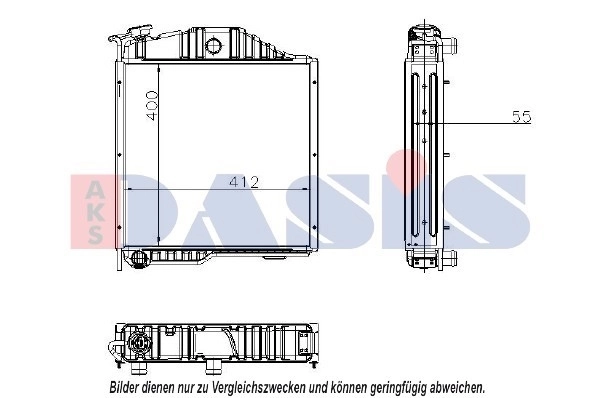 Radiateur, refroidissement du moteur AKS DASIS 440316N